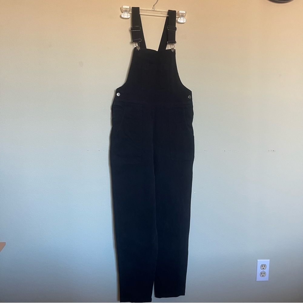 ASOS Design Stretch Twill Denim Overalls Black, Size 6
